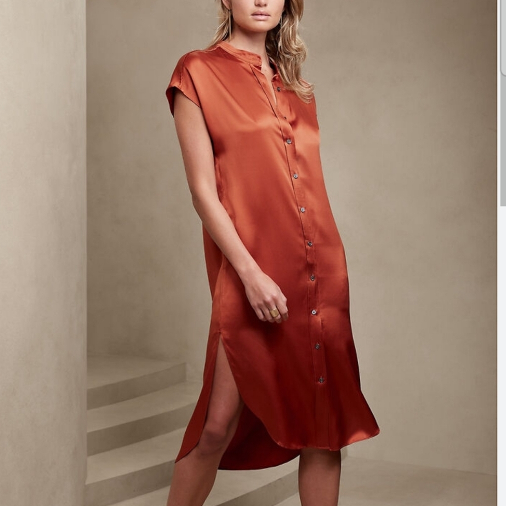 Silk A-line Midi Dress
